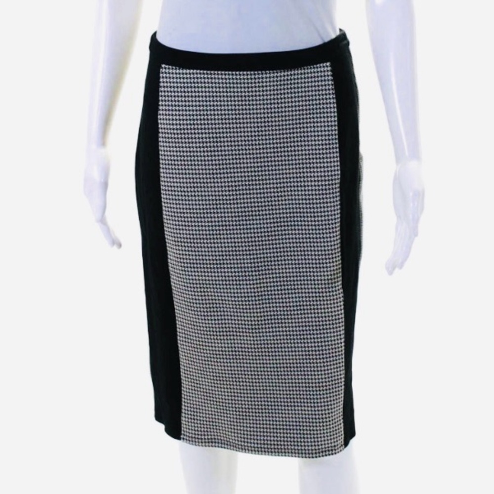 MaxMara Weekend Houndstooth Pencil Skirt in Black & White Size Small - Picture 2 of 5